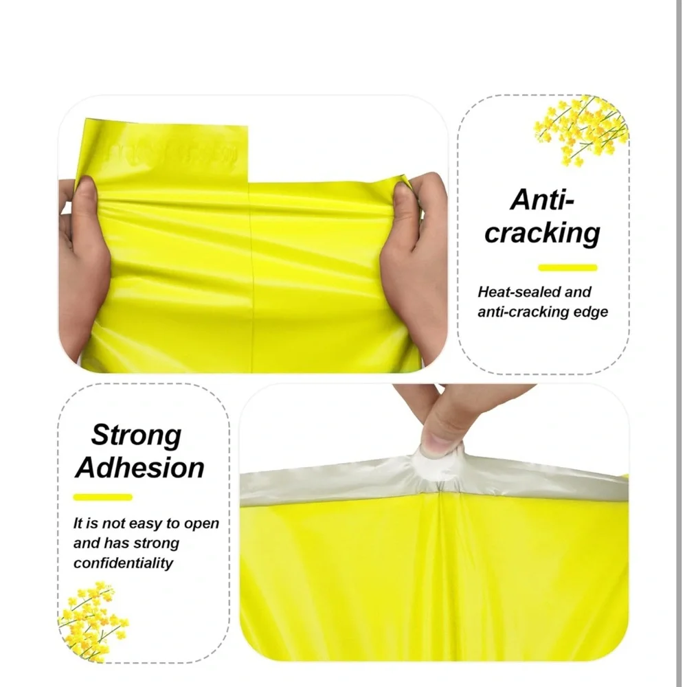 100pcs  Shipping Package  50-Yellow  Poly Mailers 50-Thank You Stickers ⭐️🆕⭐️
